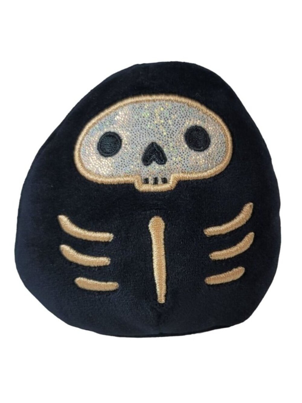 Squishmallows Stix Skeleton Halloween Mini Plush Black Gold Embroidered 5" Bones